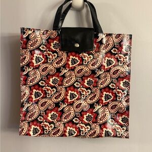 Murval Paisley Coated Canvas Tote Bag with Snap Closure